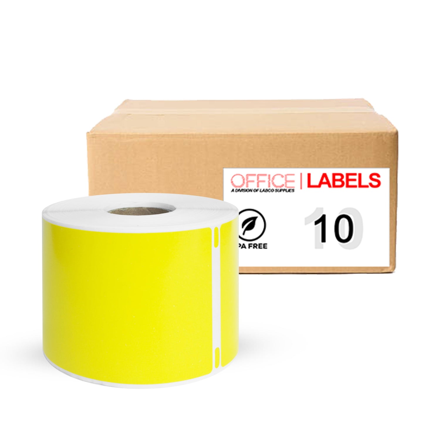 10 Rolls of 30256 Removable Yellow Compatible Large Shipping Labels for DYMO 2-5/16" x 4" (59mm x 104mm)