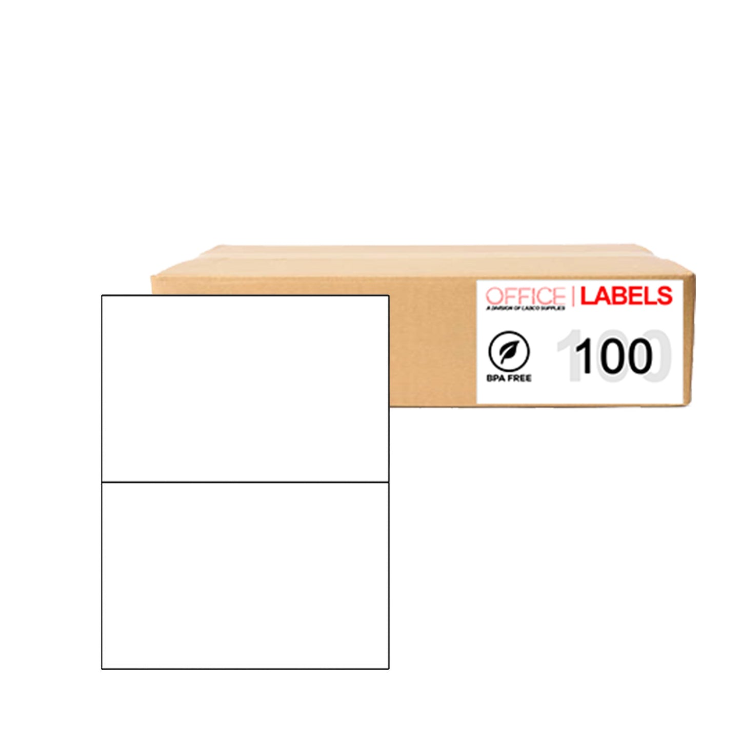 100 Sheets of Labels 5-1/2" x 8-1/2" 2up 200 Labels 5126