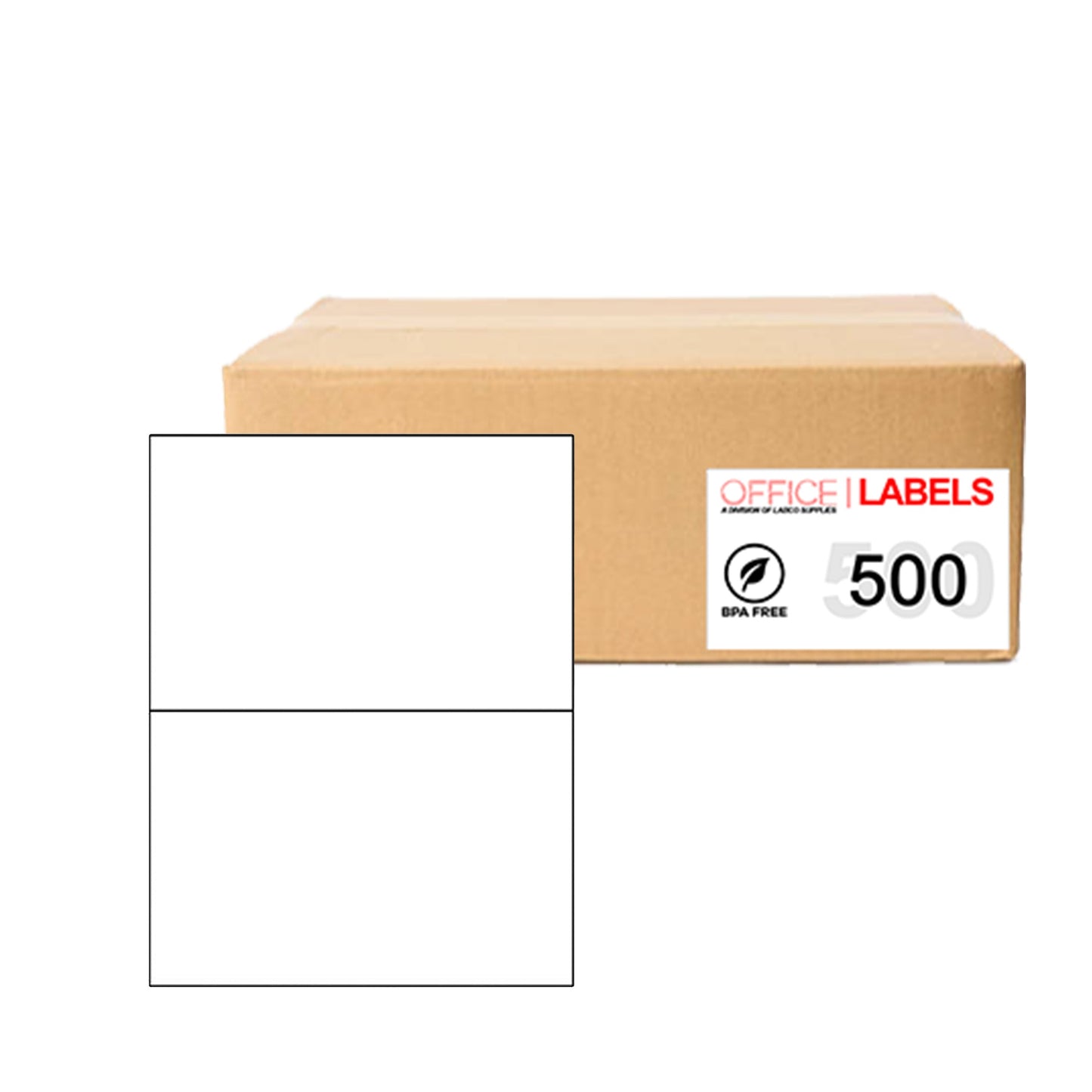 500 Sheets of Labels 5-1/2" x 8-1/2" 2up 200 Labels 5126