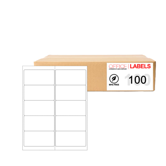 100 Sheets of Labels 2" x 4" 10up 1000 Labels 5163