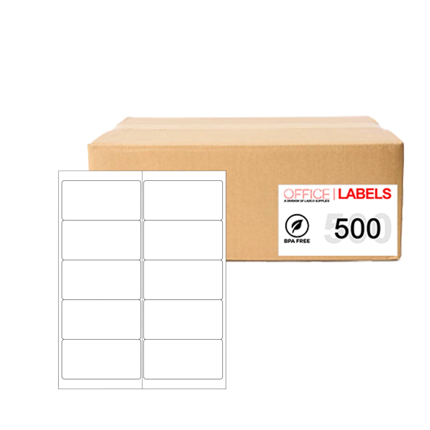 500 Sheets of Labels 2" x 4" 10up 1000 Labels 5163