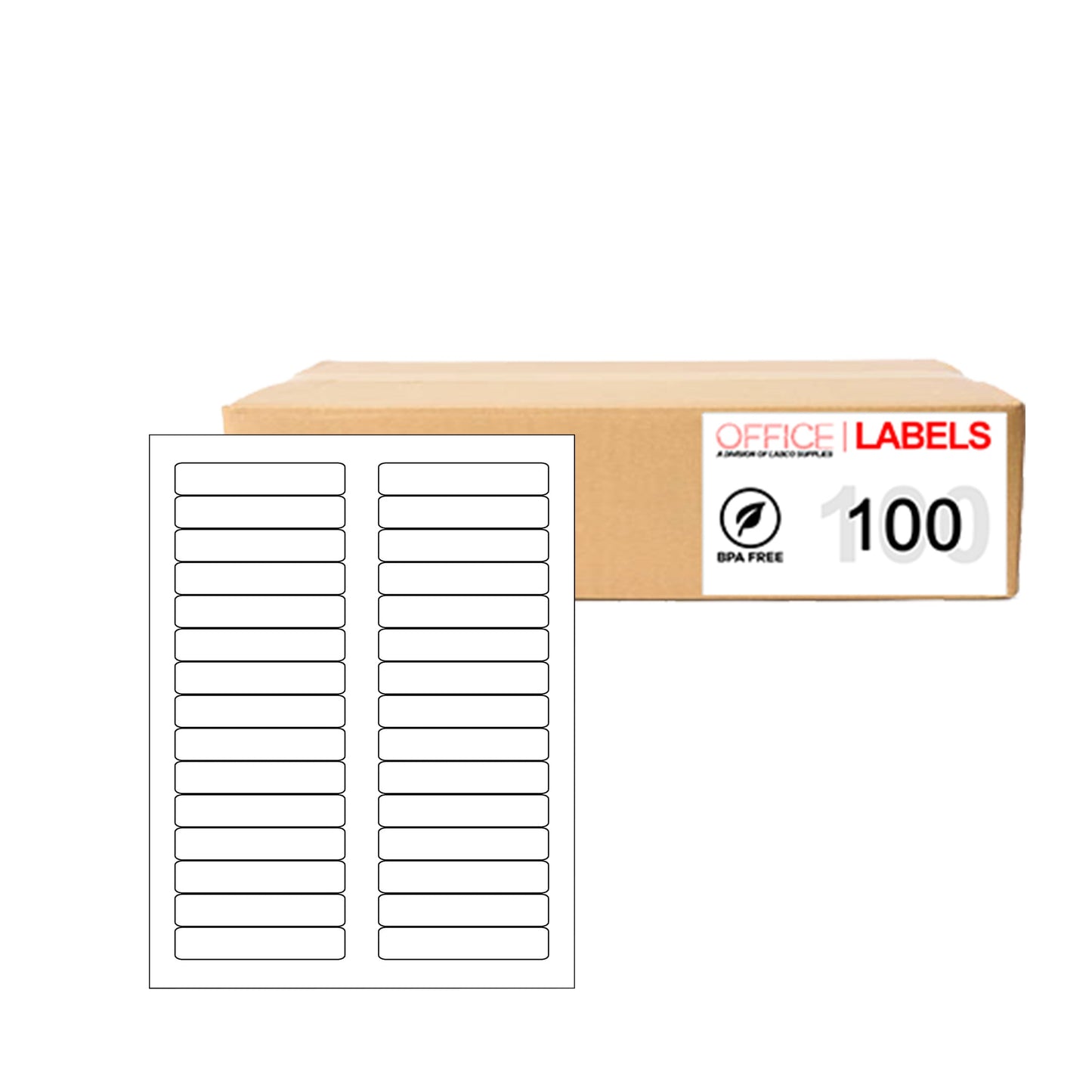 100 Sheets of Labels 2/3" x 3-7/16" 30up 3000 Labels 5366