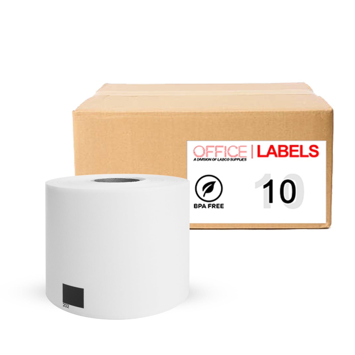 10 Rolls of DK-1202 Compatible Labels for BROTHER 2-3/7" X 4" (62mm x 100mm) ROLL ONLY