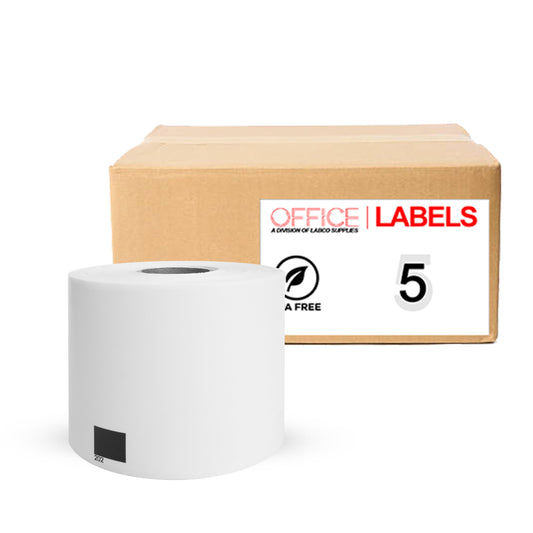 5 Rolls of DK-1202 Compatible Labels for BROTHER 2-3/7" X 4" (62mm x 100mm) ROLL ONLY