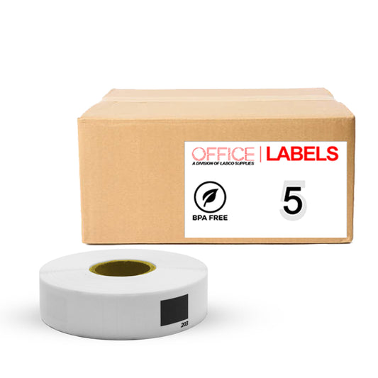 5 Rolls of DK-1203 Compatible Labels for BROTHER 2/3" x 3-7/16" (17mm x 87mm) ROLL ONLY