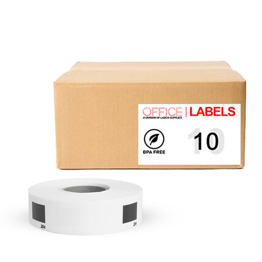 10 Rolls of DK-1204 Compatible Labels for BROTHER 2/3" x 2-1/8" (17mm x 54mm) ROLL ONLY