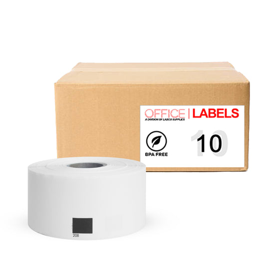 10 Rolls of DK-1208 Compatible Labels for BROTHER 1-1/2" x 3-1/2" (38mm x 90,3mm) ROLL ONLY