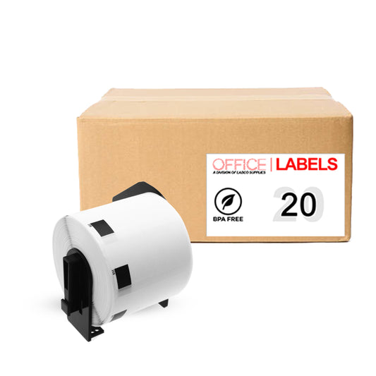 20 Rolls of DK-1209 Compatible Labels for BROTHER 1-1/7" x 2-3/7" (28,9mm x 62mm) With 1 Reusable Cartridge