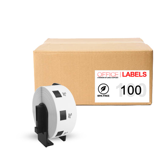 100 Rolls of DK-1218 Compatible Labels for BROTHER 0,94" Diameter (24mm) With 1 Reusable Cartridge