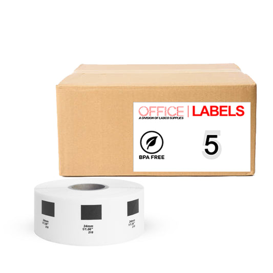 5 Rolls of DK-1218 Compatible Labels for BROTHER 0,94" Diameter (24mm) ROLL ONLY