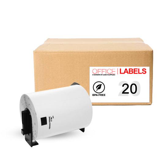 20 Rolls of DK-1241 Compatible Labels for BROTHER 4" x 6" (101mm x 152mm) With 1 Reusable Cartridge