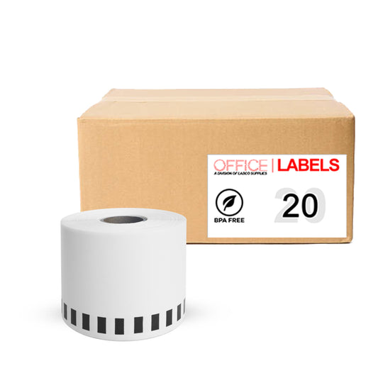 20 Rolls of DK-2205 Compatible Labels for BROTHER 2-3/7" x 100' (62mm x 30,4m) ROLL ONLY