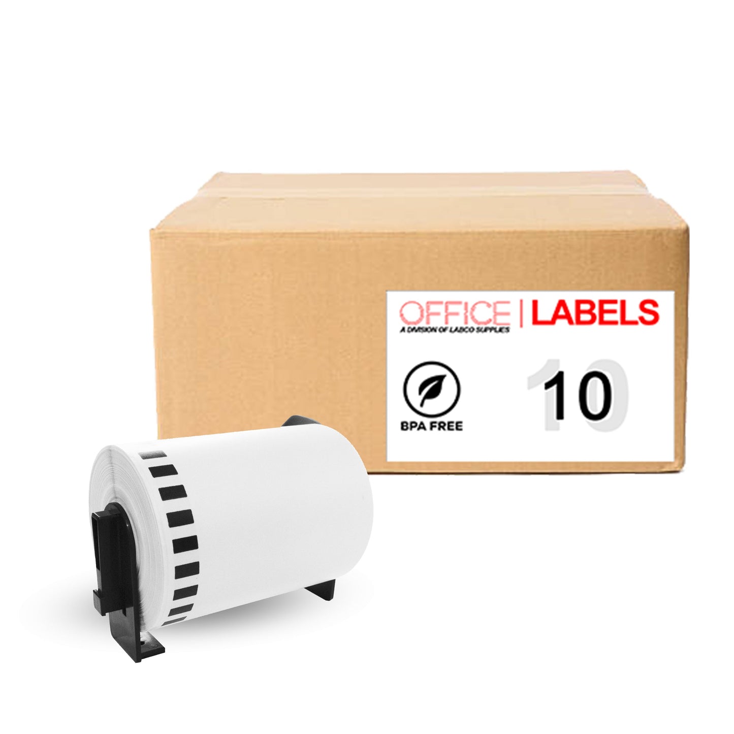 10 Rolls of DK-2243 Compatible Labels for BROTHER 4" x 100' (101mm x 30,4m) With 1 Reusable Cartridge