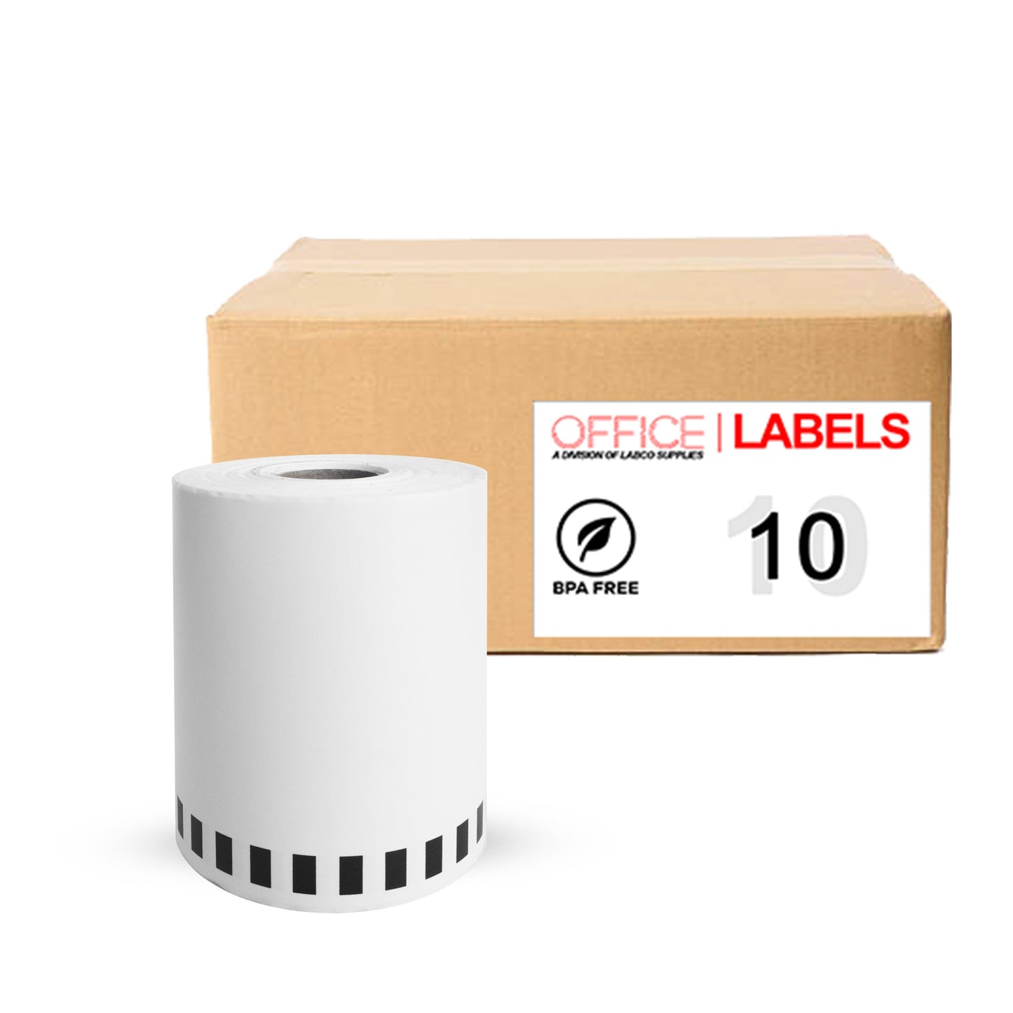 10 Rolls of DK-2243 Compatible Labels for BROTHER 4" x 100' (101mm x 30,4m) ROLL ONLY