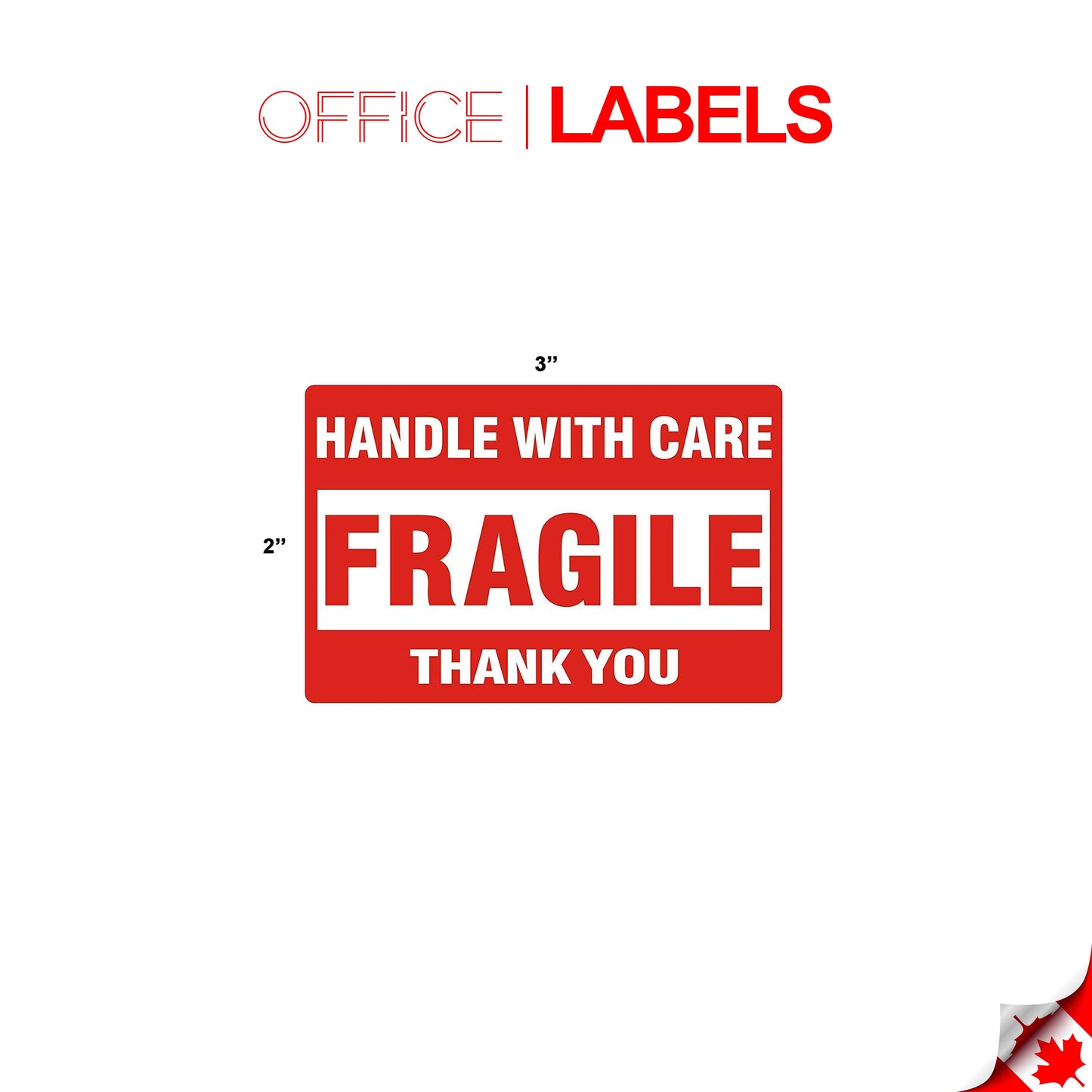 10 Rolls of Fragile-Handle with Care Stickers 2" x 3"