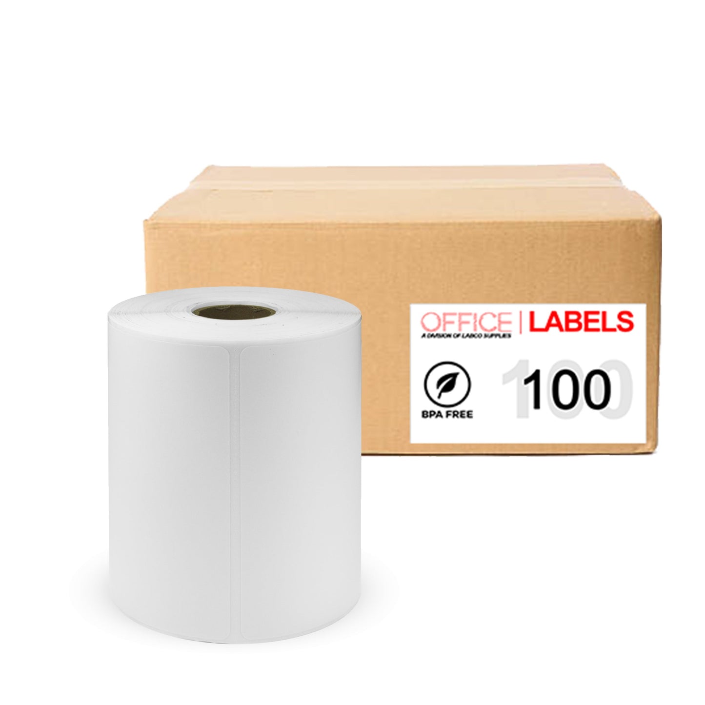 100 Rolls of Direct Thermal Compatible Labels for ZEBRA 4" x 6" (101mm x 152mm)