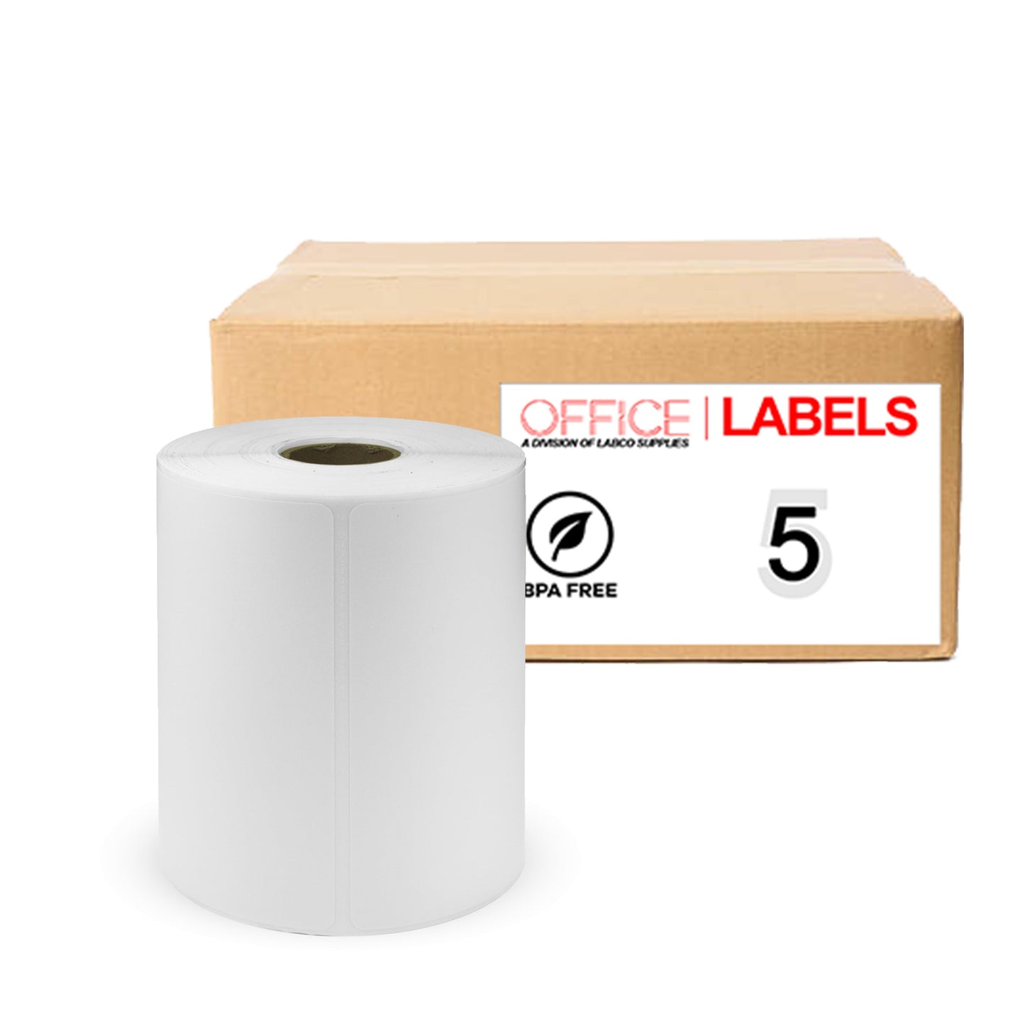 5 Rolls of Direct Thermal Compatible Labels for ZEBRA 4" x 6" (101mm x 152mm)